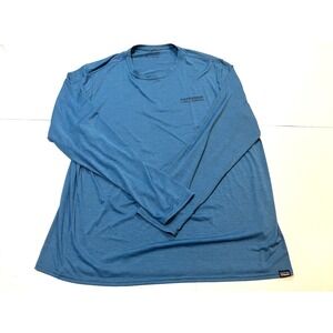 Patagonia Men's Long-Sleeved Capilene Blue Trail Running Shirt Size XL